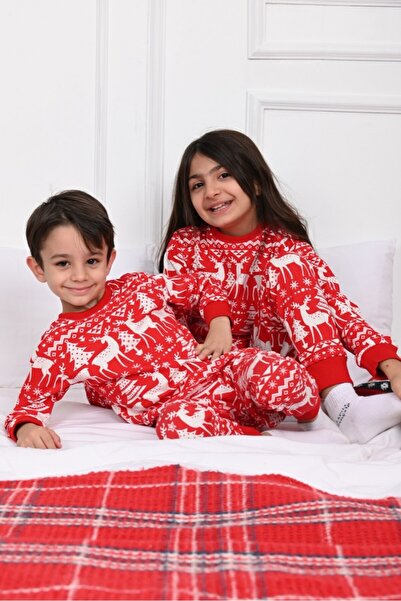 Welike Pijama copii motive Craciun Red