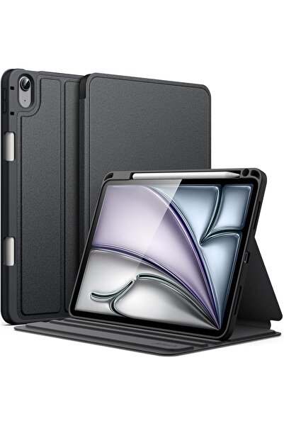 JETech حافظة iPad Air مقاس 11 بوصة (M3/M2 2025/2024 و5/4 10.9) مع حامل قلم رصاص - أسود