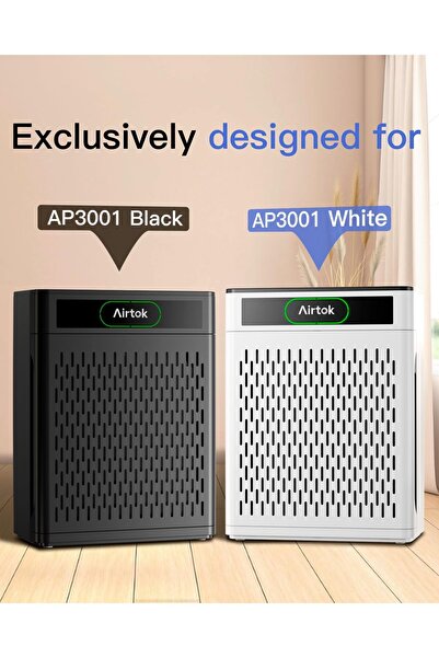 AIRTOK AP3001 Replacement Air Purifier Filter - Washable, HEPA + Activated Carbon