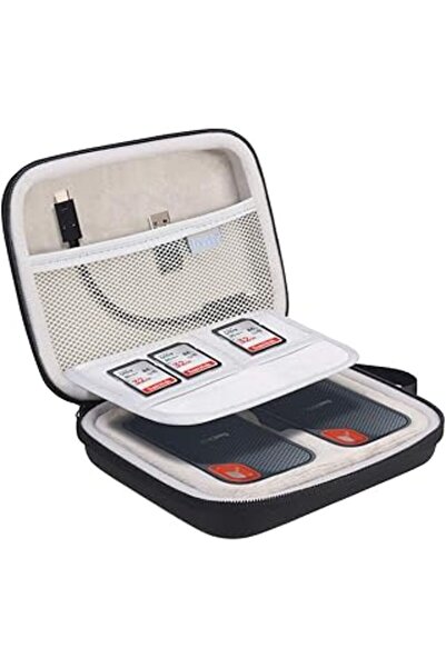 Lacdo 2-in-1 Protective Travel Case for External SSD (Fits SanDisk Extreme SDSSDE60-G25) - Black