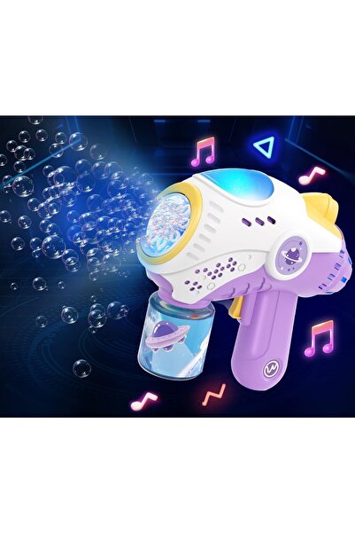 dalip Interactive Bubble Toy, Sound & Light, Pistol Model, 8 Nozzles, 19 x 8.8 x 16.3 cm, Purple