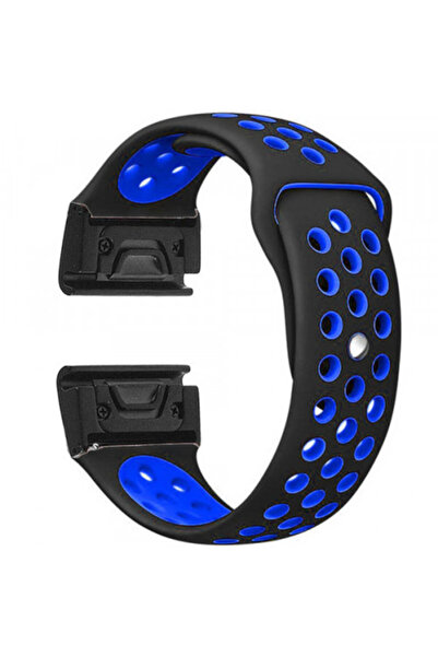 iUni Curea ceas inteligent Garmin Fenix ​​7X / 6X / 5X Plus / 5X / 3 HR / 3, silicon sport 26 mm, negru-albastru