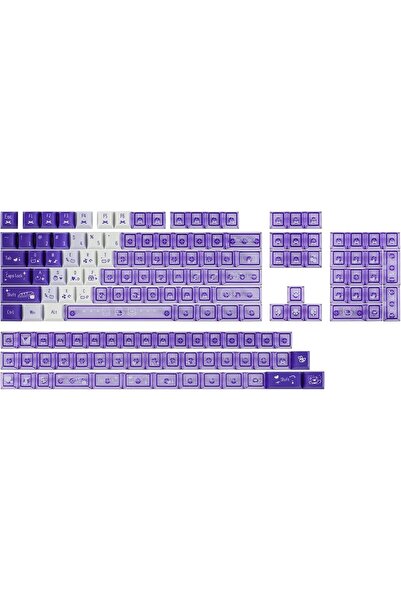 Epomaker DuoChrome Keycaps Set - 150 Keys, Cherry Profile, PBT+PC, Shine-Through (Purple)