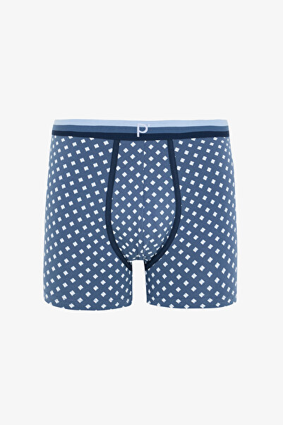 Penti Açık Mavi Erkek Geometrik Desenli 3'lü Boxer