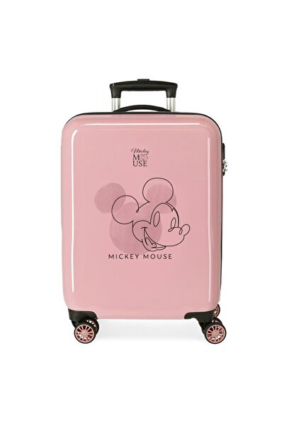 Disney Troler copii, Mickey Outline, ABS, valiza mica, roz, 38x55x20 cm