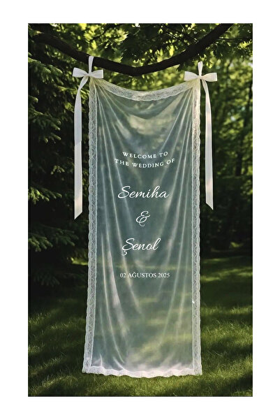 lafazan Dantelli Şifon Karşılama Panosu Organizasyon Düğün Söz Nişan Wedding ...