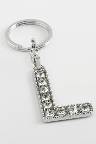 ZERO LAND LVSQVR حجر فضي اللون (141546) سلسلة مفاتيح على شكل حرف-L