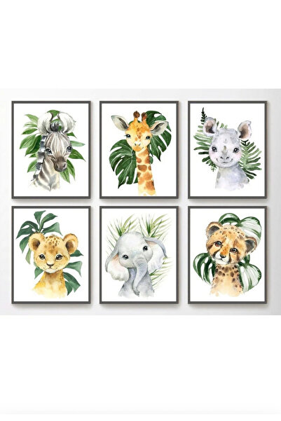 TABLOX Set de 6 mese din lemn MDF pentru camera copiilor