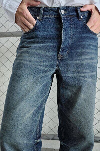 GIESTO Regular Fit Blue Jeans with Laser Effect