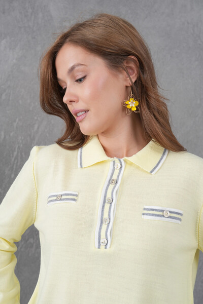 Park Karon Women's Polo Neck Garni Detail Knitwear Sweater