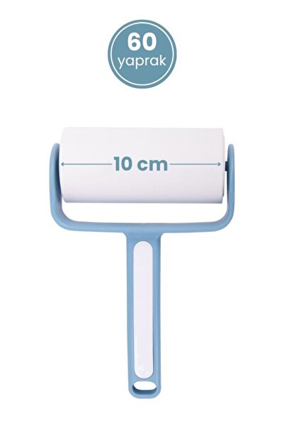 Flora Tüy Toplayıcı, Kedi Köpek Tüyü Elbise Kanepe Araba Koltuğu Yapışkanlı Temizleme Rulo 60 Yaprak Mavi