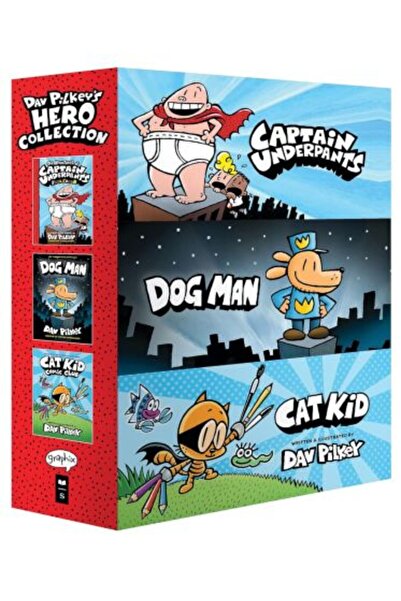 Scholastic Dav Pilkey's Hero Collection (Captain Underpants #1, Dog Man #1, Cat Kid Comic Club #1)