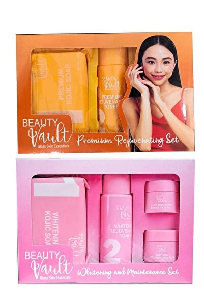 Beauty Vault مجموعة العناية المتميزة لتجديد وتبييض البشرة (مجموعة من قطعتين) ...
