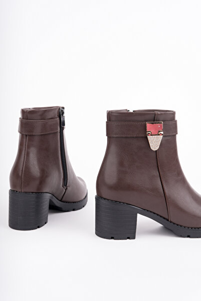 Madam Tarz Bln-765 Buckle Thick Heel Boots