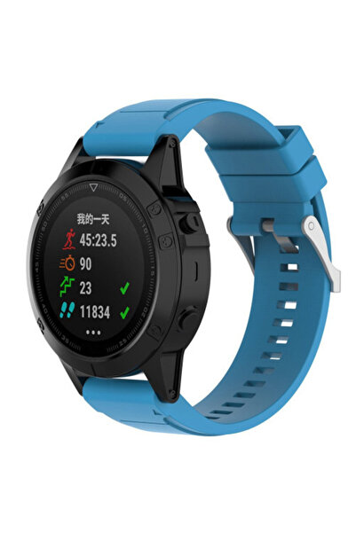iUni Curea de ceas inteligent Garmin Fenix 7 / 6 / 5 Plus / 5, silicon albastru, 22 mm