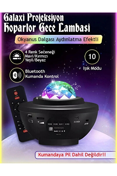 Unichrome Yıldızlı Projektör Tavan Bulutsu Galaxy Lazer Işıklı Disko Topu Blu...