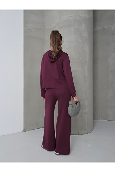 Paw Garage Women's Erona Modal Fabric Hooded Bottom-Top Set