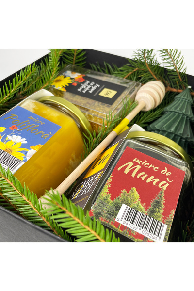 CARUL CU MIERE Pachet cadou „dar din stup” 1, de Craciun, Christmas, cu luman...