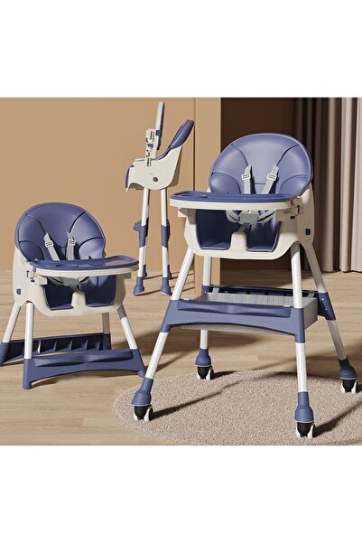 Flippy Καρέκλα τραπεζαρίας μωρού, με ρόδες, τηλεσκοπική, πτυσσόμενη, ρυθμιζόμενη, 97x73x65 cm, μπλε