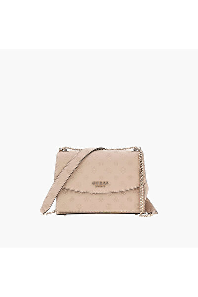 Guess Embossed Flap Shoulder Bag