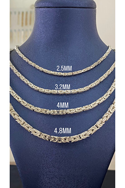 Kiriş Gümüş 925 Ayar Gümüş Parlak Kare Kral Modeli Erkek Gümüş Zincir - Kolye...