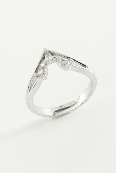 ZERO LAND LVSQVR خاتم مرصع بحجر الزركون (135715) - لون فضي