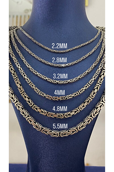 Kiriş Gümüş 925 Ayar Gümüş Kare Kral Modeli Erkek Gümüş Zincir - Kolye (5.5 M...