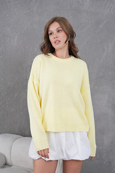 Park Karon Kadı Bisiklet Yak Lace-Like Knit Oversized Knitwear Sweater