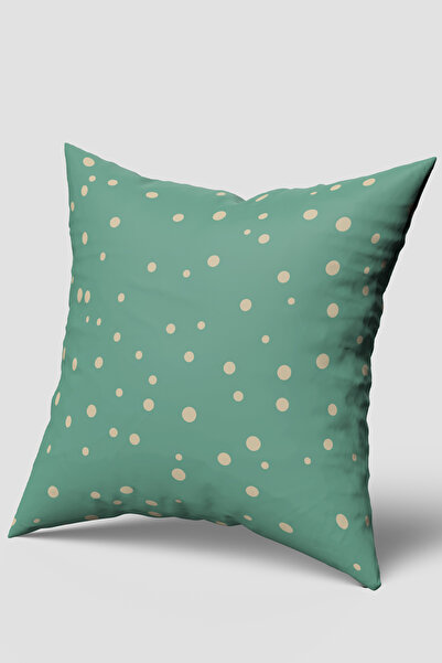 EsnafAli Turquoise Polka Dot Patterned Throw Pillow Cover