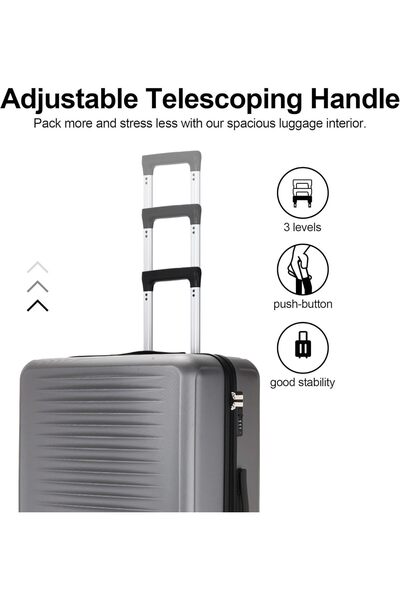 VINNYSEN Luggage Sets, 3-Piece Carry-On Luggage 20/24/28 Inch, ABS Hard Shell Travel Suitcase with TSA Lock