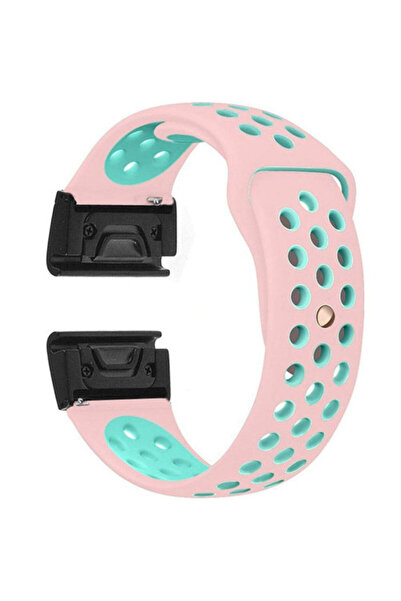 iUni Curea ceas inteligent Garmin Fenix ​​7X / 6X / 5X Plus / 5X / 3 HR / 3, silicon sport 26 mm roz-albastru