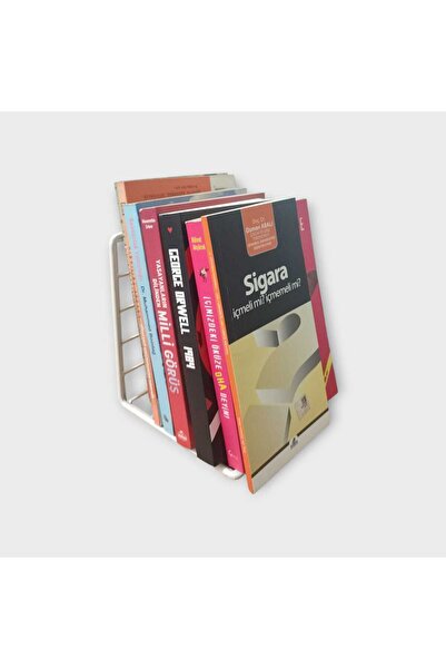 GO DEKOR Біла подвійна металева декоративна настільна книжкова полиця 15x15 см