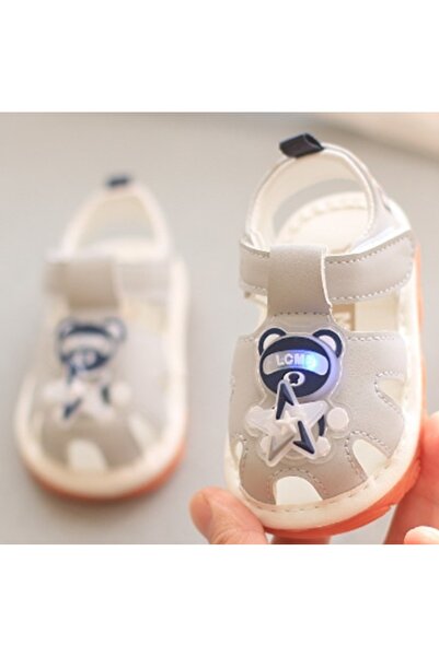 BebeNou Sandale albastre cu scârțâitor - Ursuleț cu LED MD2025SU09-4-SA46
