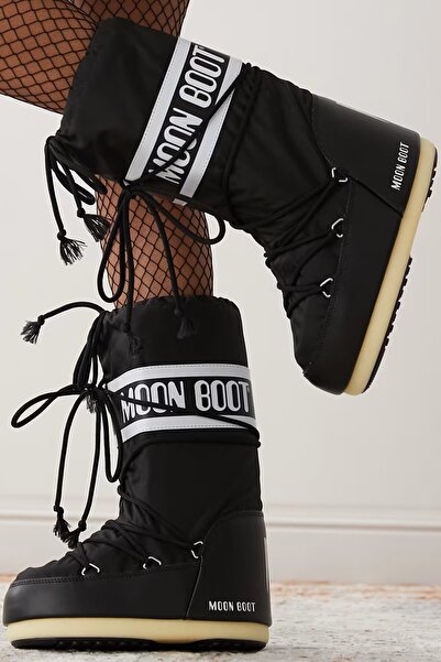 MOON BOOT Icon Nylan Classic Snowboot Women's Long Boots Black