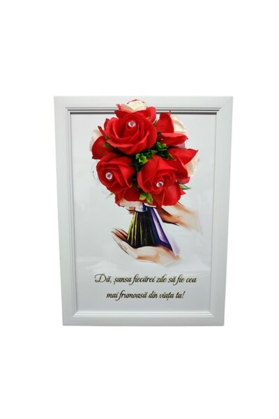 T&M Personalizare Tablou înrămat A4 (30 x 21 cm) - „Oferă fiecărei zile șansa...