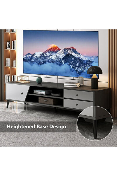 Zztcmp Tv Table,TV Cabinet,TV Table Stand With Doors and Drawers