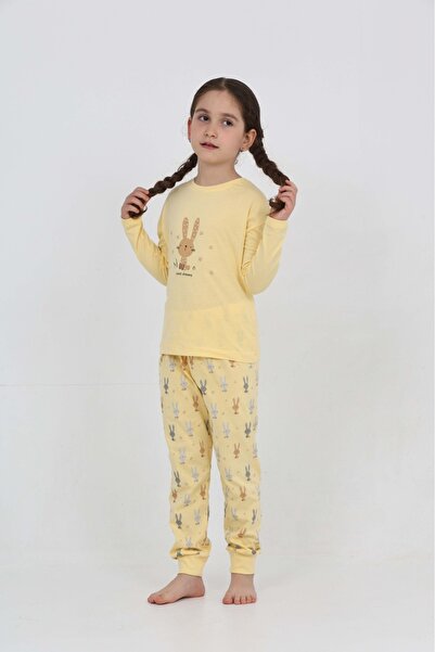 Toontoy Girl's Rabbit Printed Pajama Set