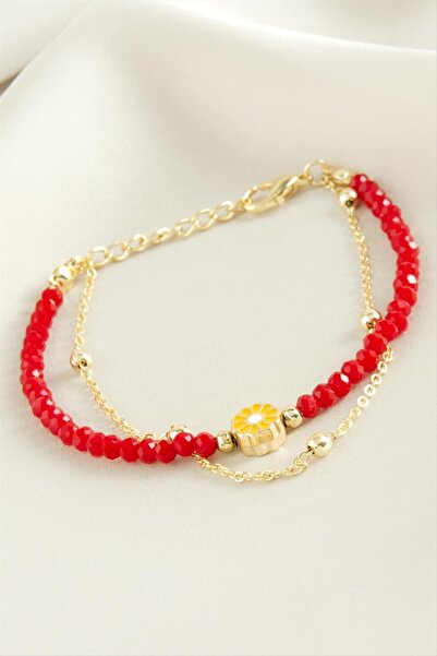 ZERO LAND سلسلة ديزي LVSQVR (150433) سوار كريستال-أحمر