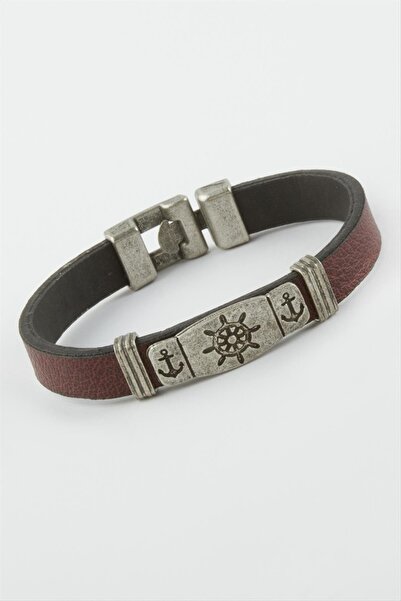 ZERO LAND سوار LVSQVR Dümen من الجلد الصناعي (153252)-لون بورجوندي