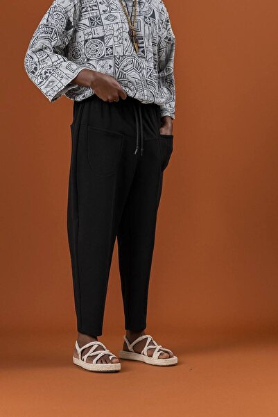 Superbluemexico بنطلون باجيت أسود للجنسين مع جيب أمامي