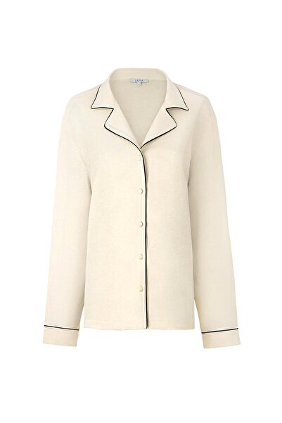 Jaya Modal Biyeli Uzun Kollu Pijama Takımı / Krem