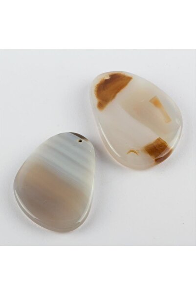 ZERO LAND قلادة LVSQVR مصنوعة من حجر العقيق الطبيعي (150612) - أبيض