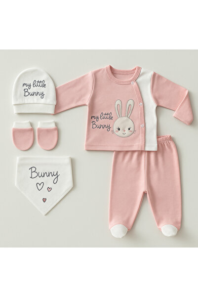 Selvira 5 Piece Newborn Baby Set / Cotton Hospital Discharge Set / Baby Girl