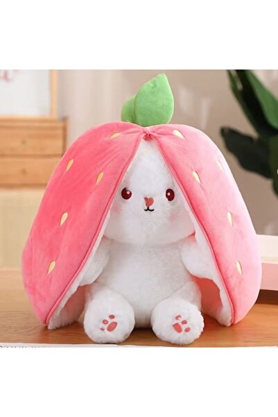 NextFarma Strawberry Bunny Plush Toy, Soft and Velvety, Size 45 cm, Pink, NextFarma®