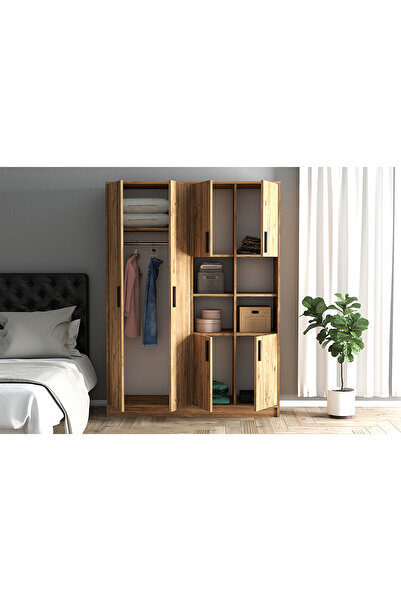 Remaks Zeren 6 Kapaklı Raflı Gardırop - Atlantik Çam