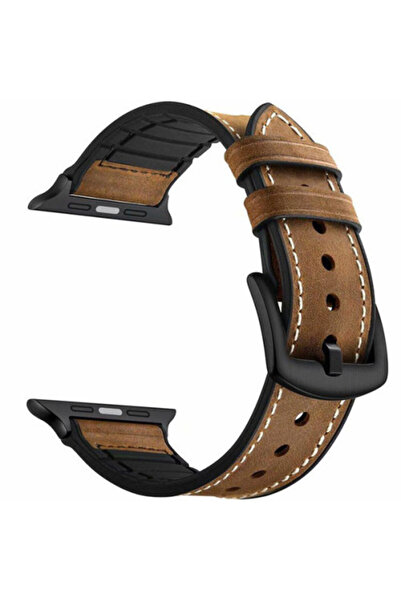 iUni strap compatible with Apple Watch Ultra/SE/8/7/6/5/4/3/2/1, 40mm, Leather Strap, Dark Coffee
