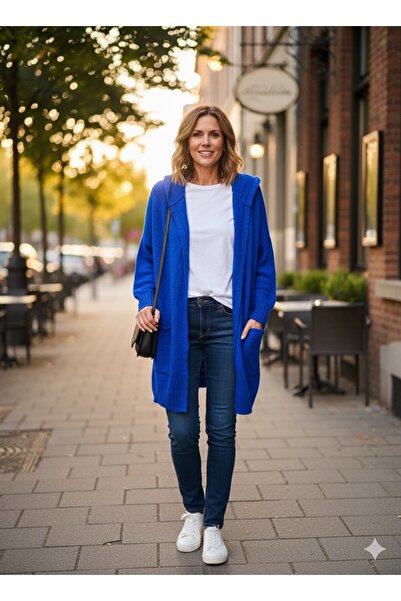 Store Kadın Uzun Salaş Triko Hırka