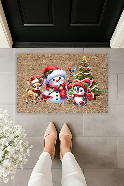 Dormot Modern Dijital Baskı Yeni Yıl, Yılbaşı, Happy New Year, 2026, Mutlu Yıllar Kapı Önü Paspas