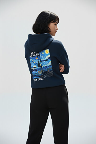 uyguntarz Φούτερ Unisex με μαλακή υφή 3 νημάτων Vangogh Design B με τύπωμα O oversized