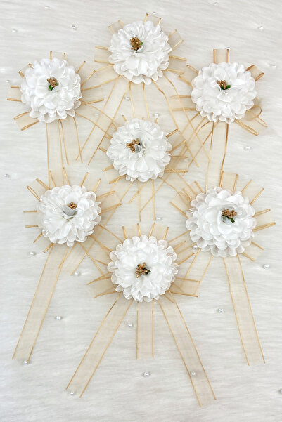 ZEYMERADE Beyaz Gold Ortanca Bohça Süsü, Gelin Çeyiz Düğün Nişan Konvoy Sünne...